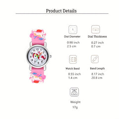 Colorful Unicorn Pattern Kids Watch