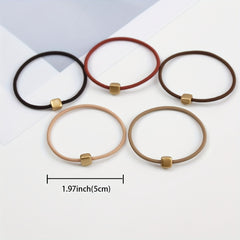 25pcs Women's Square Hair Tie Head Rope Rubber Band Hair Accessory