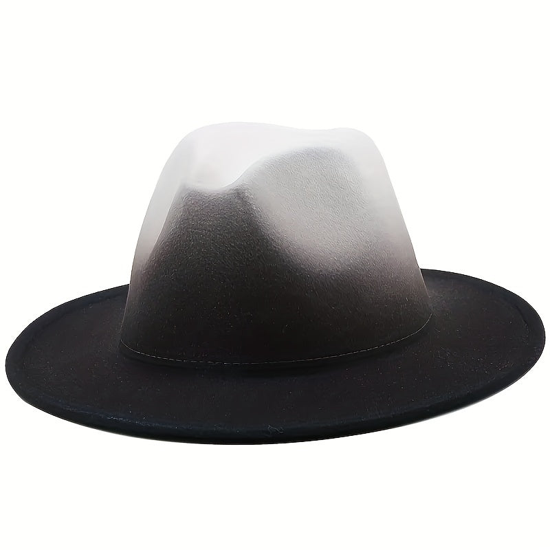 Gradient Top Hat Flat Jazz Hat Wide Brim Hat