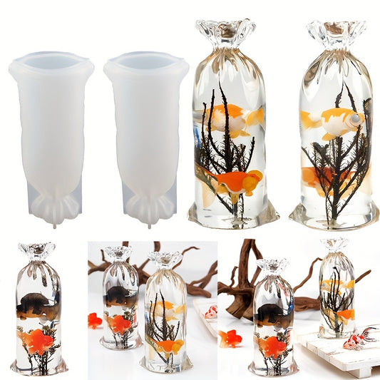 2pcs Silicone Bag Shape Mold Resin Flower Vase Silicone Mould