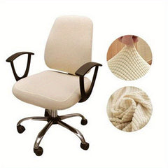 2pcs Set Stretch Jacquard Chair Covers Solid Color Office Dining Chair Cover