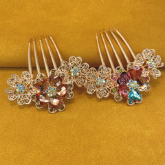 Floral Rhinestone Wedding Hair Combs
