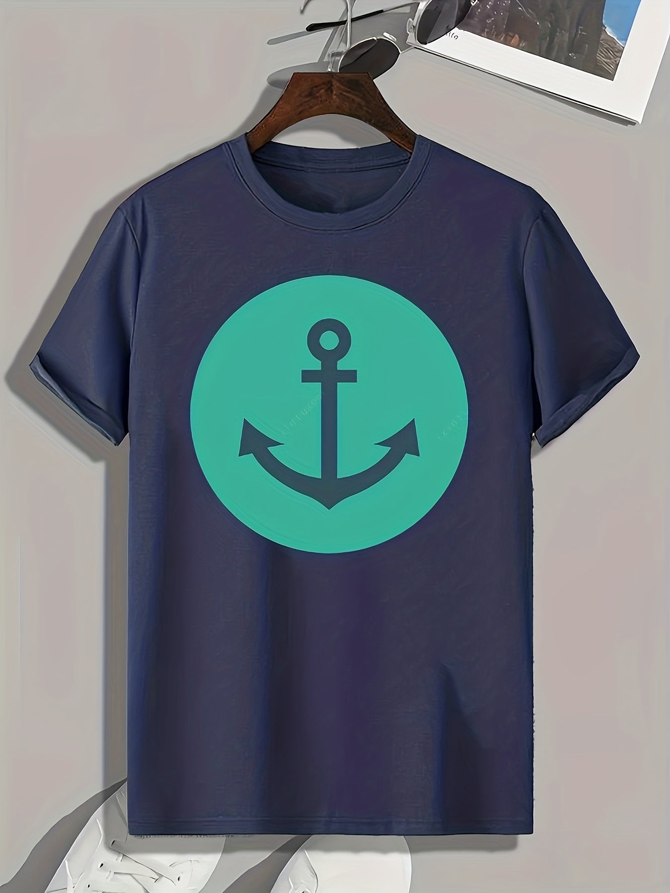 Anchor Print Men's Graphic T shirt for Summer