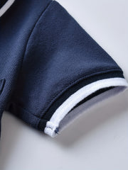 Boys Casual Polo Shirt & Shorts Set with Bow Tie