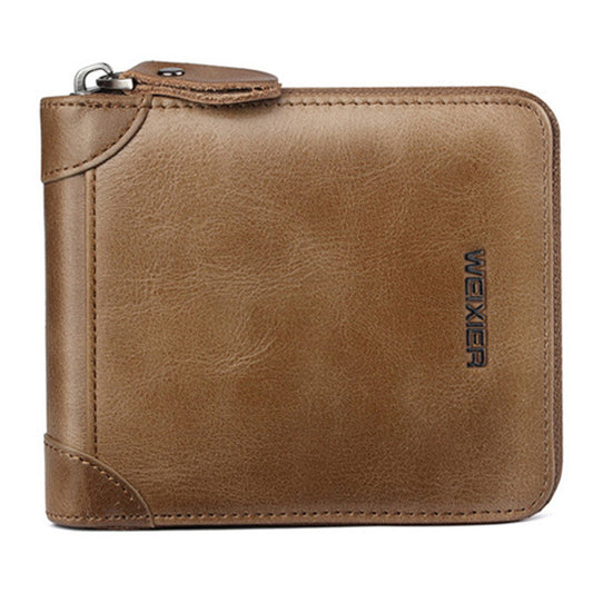 WEIXIER Men's Clutch Bag Retro Small Business Handbag Zipper Wallet