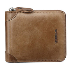 WEIXIER Men's Clutch Bag Retro Small Business Handbag Zipper Wallet