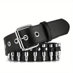 Men's Rivet Leather Belt Bullet Studded Belt