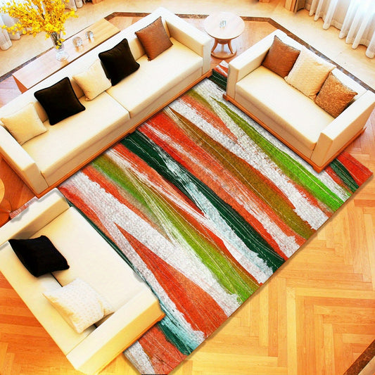 Geometric Loop Velvet Area Rug Soft Living Room Mat
