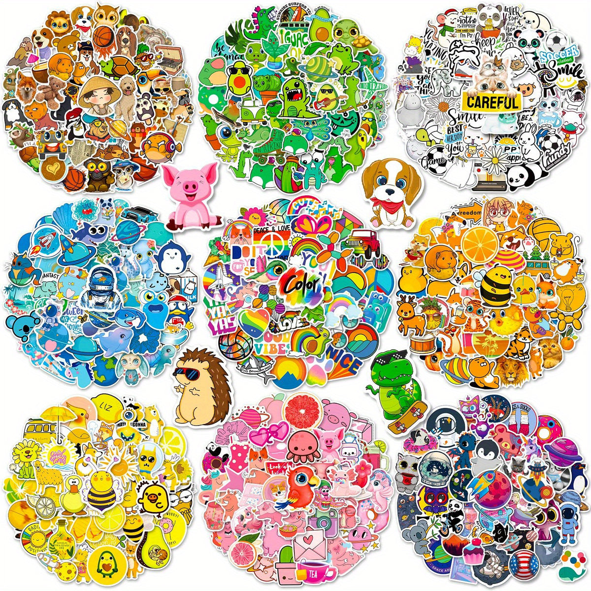600pcs Cartoon Animal Stickers Waterproof Vinyl Scrapbook Decals