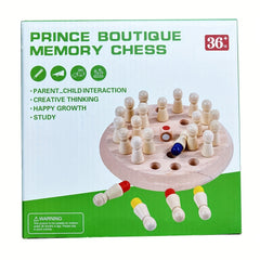 Wooden Memory Chess Montessori Games Match Puzzle Board Kids Educational Toy