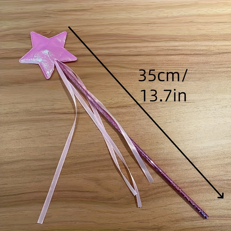 10pcs Princess Fairy Magic Wands with Star Glitter for Cosplay & Celebrations