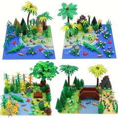Basic River Ocean Pattern Bricks Set 2pcs & 1pc Board 10x10 Inch