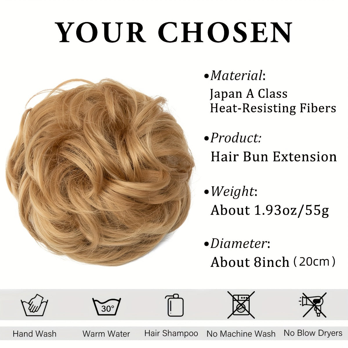 Synthetic Hair Bun Extensions Elastic Wavy Chignon Hairpiece