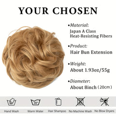 Synthetic Hair Bun Extensions Elastic Wavy Chignon Hairpiece