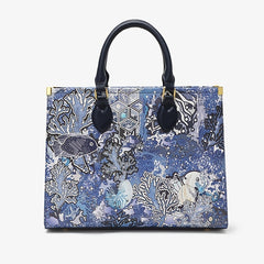 Ocean Pattern Top Handle Satchel Tote Bag