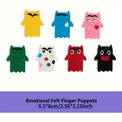 Colorful Felt Monster Finger Puppets for Emotional Learning