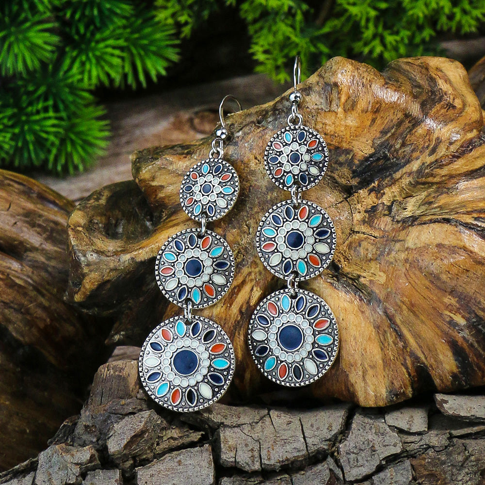 Vintage Geometric Earrings Rhinestone Boho Ear Jewelry Gift