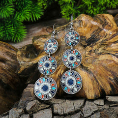 Vintage Geometric Earrings Rhinestone Boho Ear Jewelry Gift