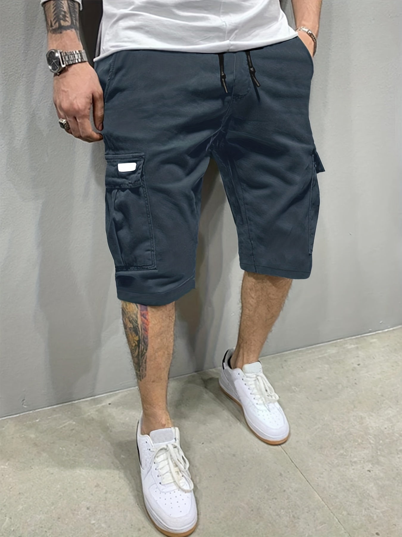 Men's Classic Cargo Shorts with Drawstring Waist