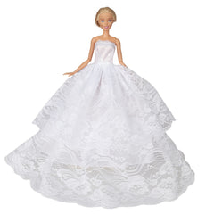 Doll Wedding Dresses w/ Crown Veil for 11.5in Doll