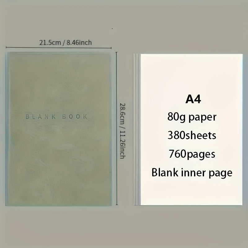 Vintage Style Spiral Bound A4 Soft Notebook 760 Pages