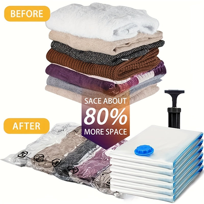 2PCS Vacuum Storage Bag Space Saver Bag With Hand Pump Compression Sealer Bags