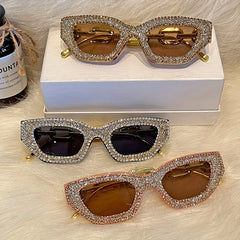 Y2K Cat Eye Sunglasses Rhinestone UV400 Sun Shades