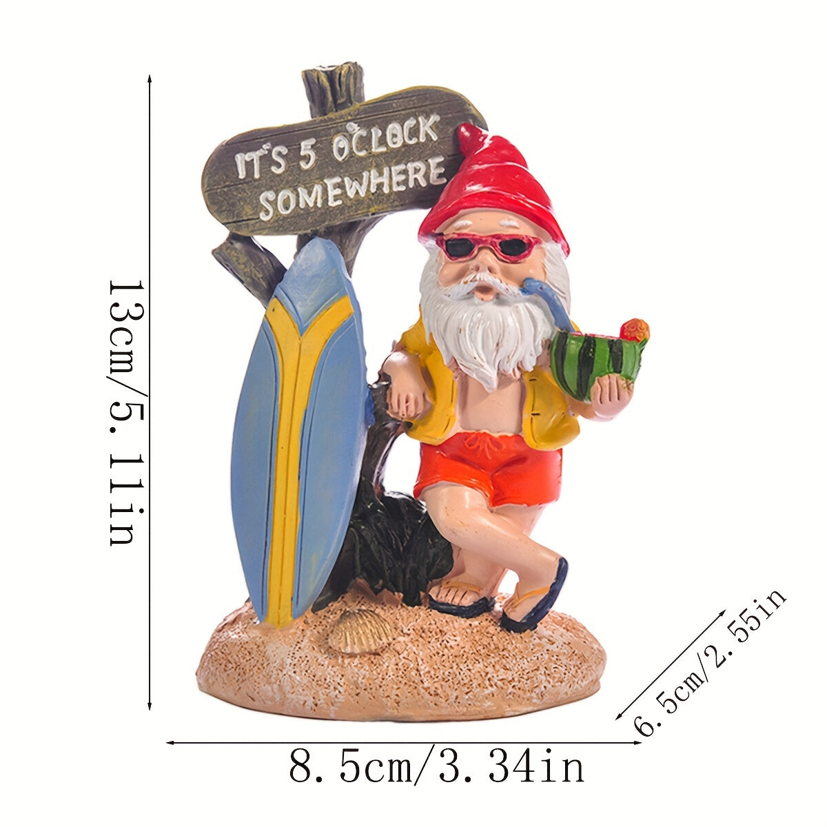 Beach Gnome Statue for Outdoor and Indoor Decor