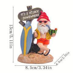Beach Gnome Statue for Outdoor and Indoor Decor