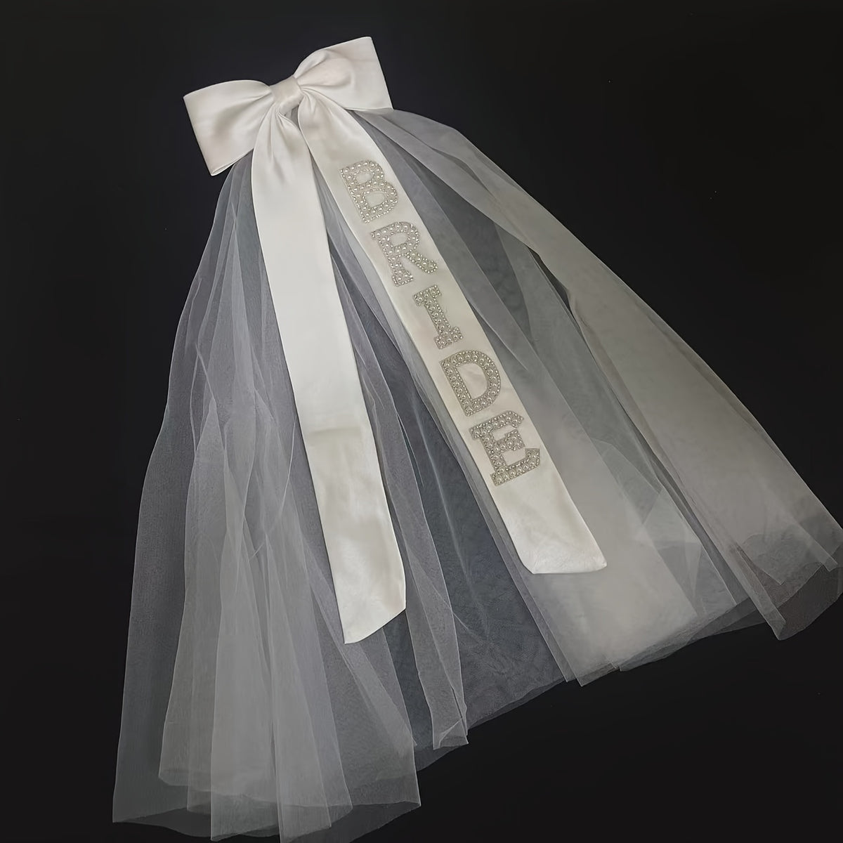 Bridal Bow Veil Polyester for Weddings Bachelorette Parties