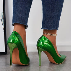 Women's Laser High Heels Slip On Stiletto Pumps