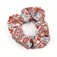 Boho Style Large Scrunchie Hair Tie Waist Fruit Flower Print Headwear