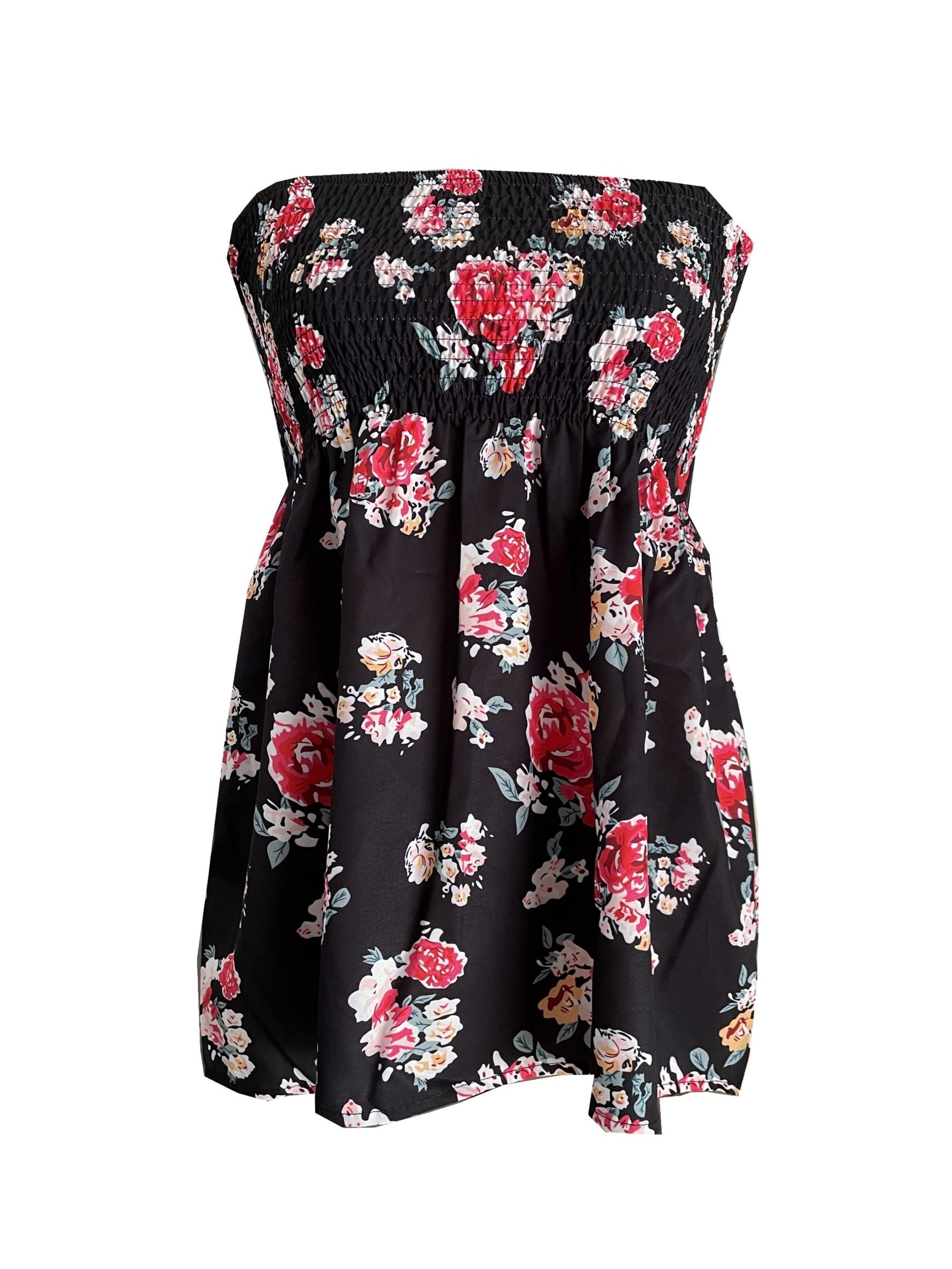 Floral Print Tube Top Sleeveless Casual Summer Top