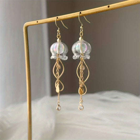 Jellyfish Dangling Earrings - Ocean-Inspired Jewelry