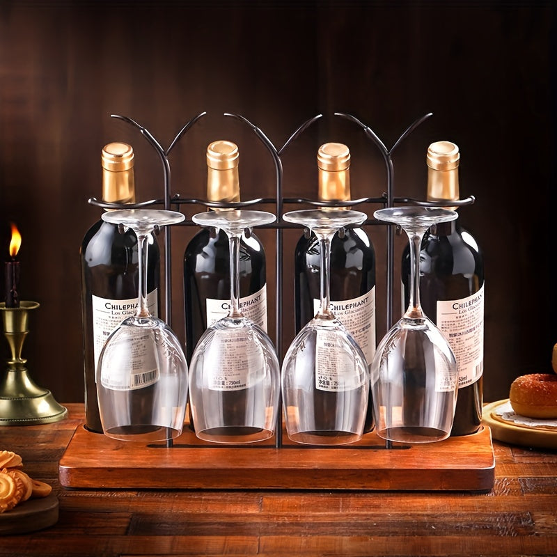 European Solid Wood Red Wine Rack for Storage and Decoration