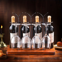 European Solid Wood Red Wine Rack for Storage and Decoration