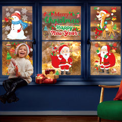 6pcs Christmas Window Wall Stickers Self-adhesive Removable Decor
