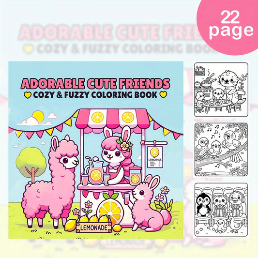 Deluxe Friends Coloring Book 20 x 20 Thick Paper Stress Relief Art
