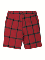 Men's Plaid Drawstring Slim Fit Summer Shorts