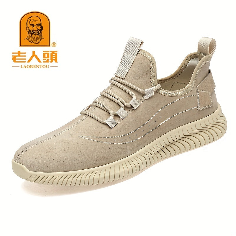 LAORENTOU Men's Leather Lace Up Skate Shoes