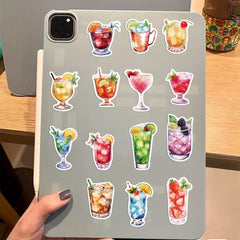 50pcs Watercolor Cocktail Vinyl Stickers Waterproof Decals for Laptops & More
