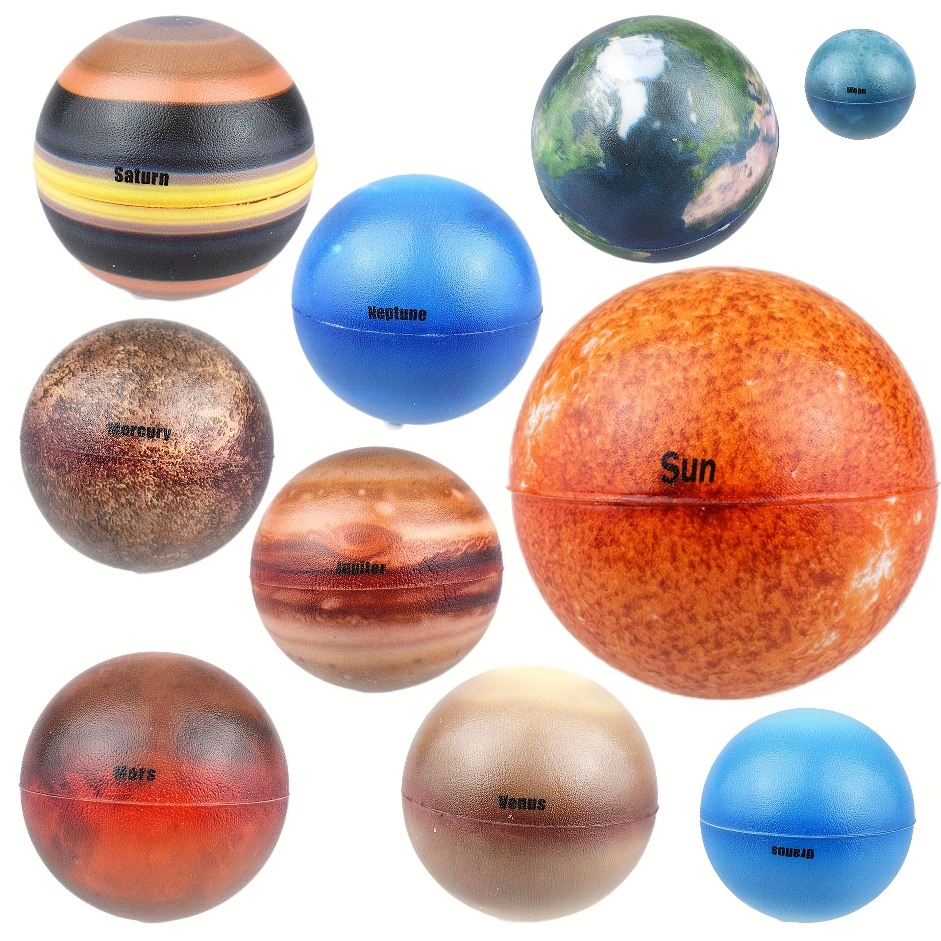 10 Solar System Relax Balls - Space Balls Stress Toys