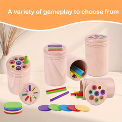 Wooden Sorting Pen Toy 4-in-1 Top Cover Shape Recognition