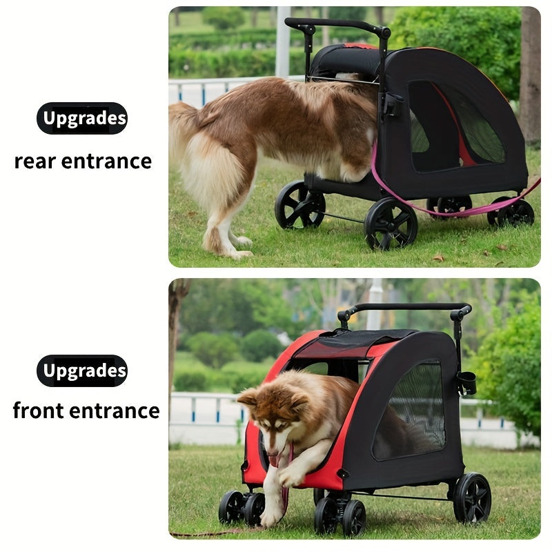 Foldable Pet Stroller For Medium & Large Dogs