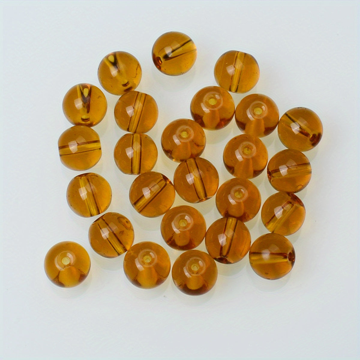 25 Glass Round Beads 0.31" for DIY Jewelry Making