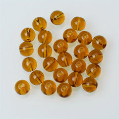 25 Glass Round Beads 0.31" for DIY Jewelry Making
