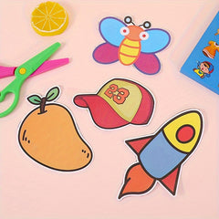 96pcs Paper Cut Set with Safe Scissors: Scissor Skills Activity Book for Crafts