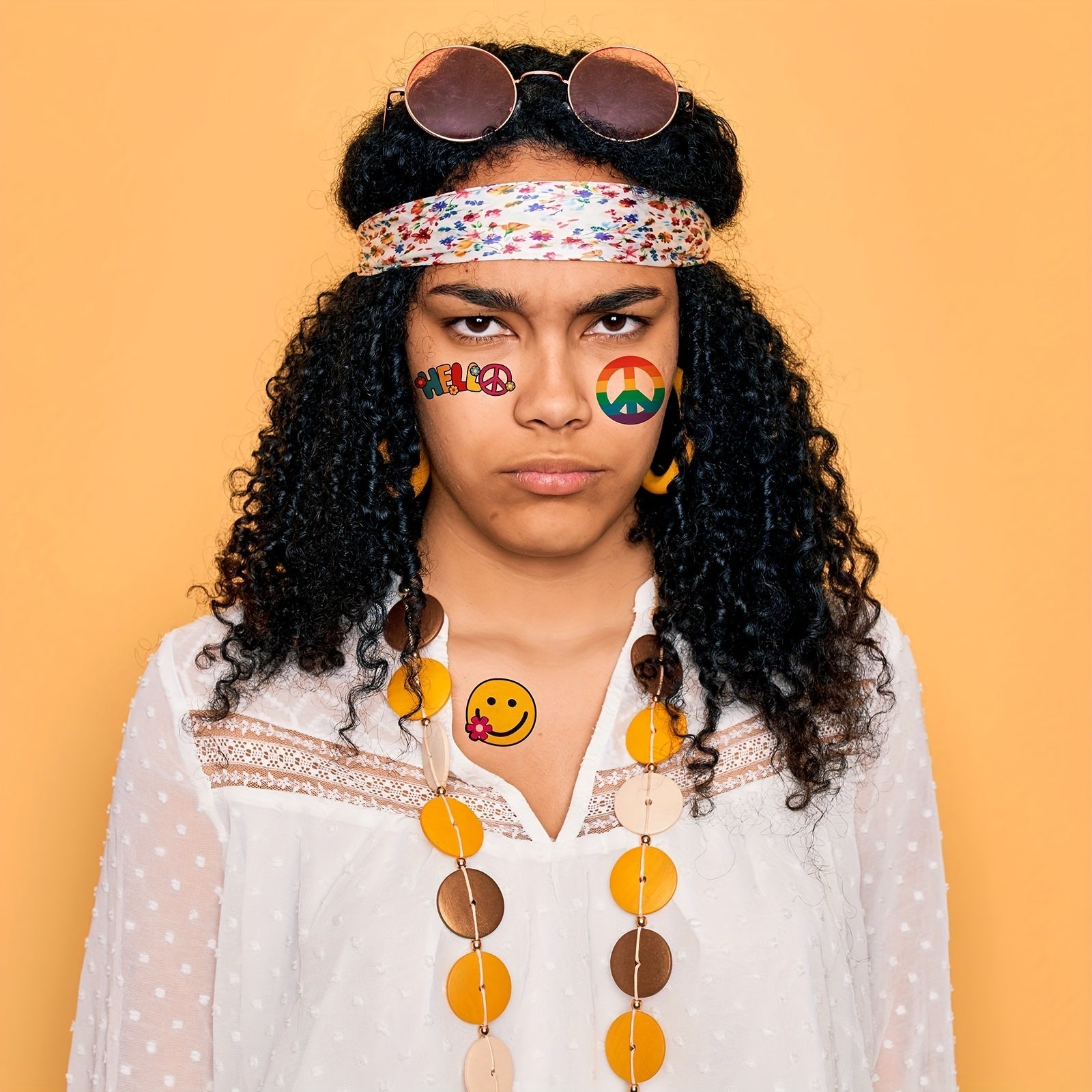 Hippie Waterproof Tattoo Stickers - Temporary Tattoos for Adults and Children