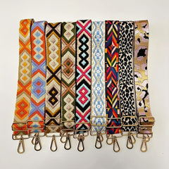 Ethnic Style Wide Shoulder Strap for Bag Nylon Adjustable Replacement Belt