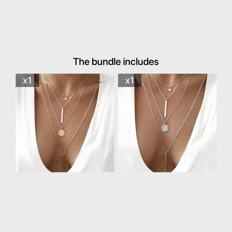 Women's Star Layer Necklace 18K Plated Jewelry